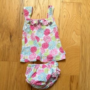 Green Sprouts I play Floral Baby swim tank and swim diaper 24m